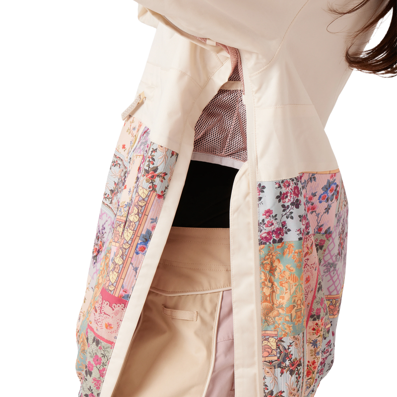 Women's Downtown Anorak Print, Roxy Women's Downtown Anorak Print in W1N Wahine left side zipper