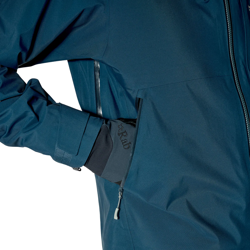 Men's Khroma Diffuse GTX Jacket, Rab Men's Khroma Diffuse GTX Jacket in TMB Tempest Blue right front pocket