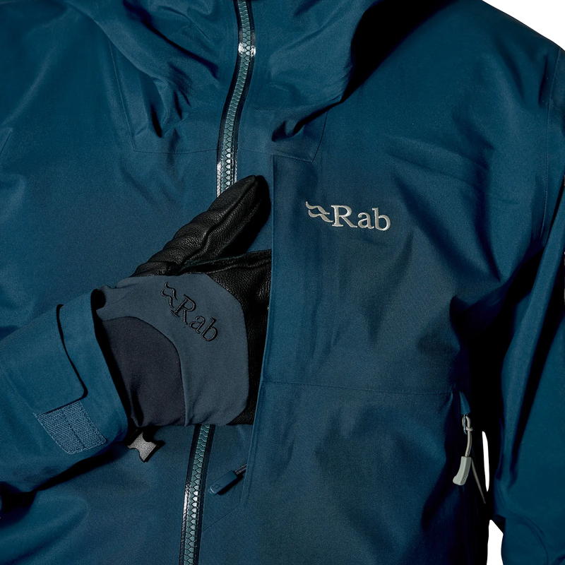 Men's Khroma Diffuse GTX Jacket, Rab Men's Khroma Diffuse GTX Jacket in TMB Tempest Blue front pocket