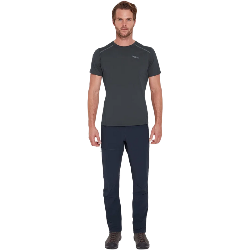 Men's Incline AS Softshell Pants, RAB Men's Incline AS Softshell Pants in EBN Ebony full length