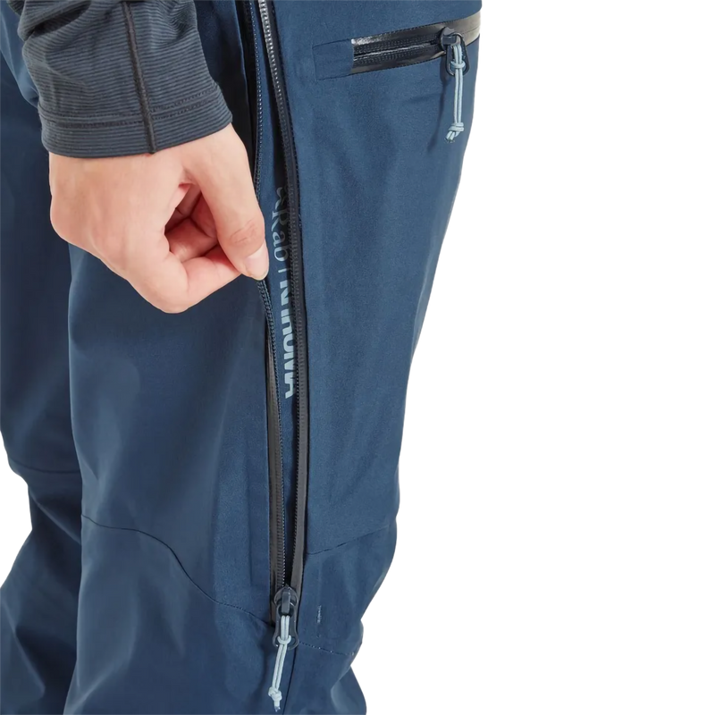 Women's Khroma Converge Gore-Tex Pants, Rab Women's Khroma Converge Gore-Tex Pants in Tempest Blue side vent