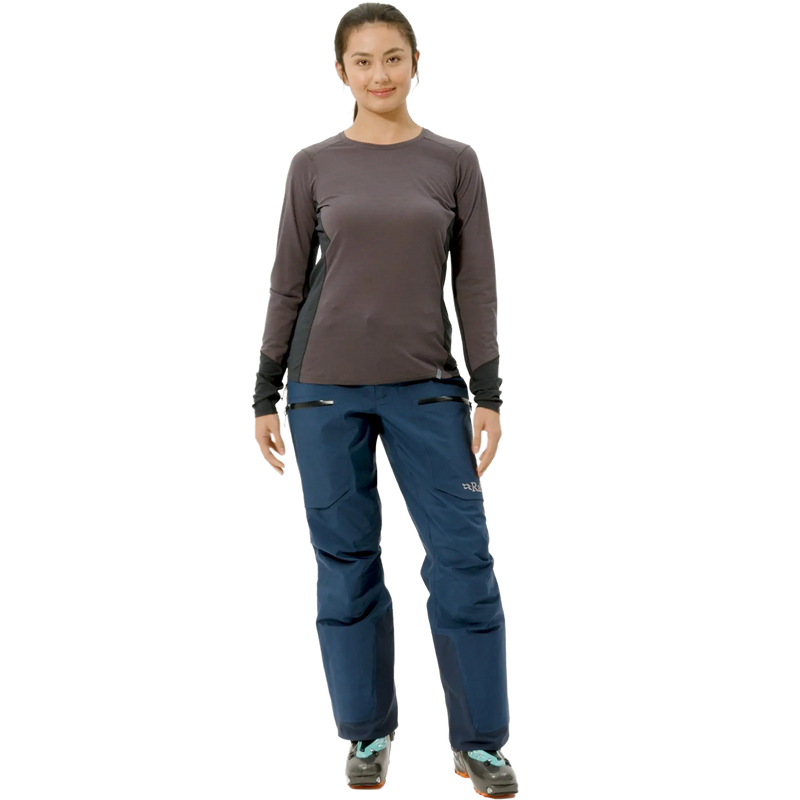 Women's Khroma Converge Gore-Tex Pants, Rab Women's Khroma Converge Gore-Tex Pants in Tempest Blue front full length