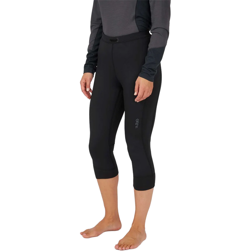 Women's Ocular 3/4 Tights, Rab Women's Ocular 3/4 Tights in BLK-Black front left