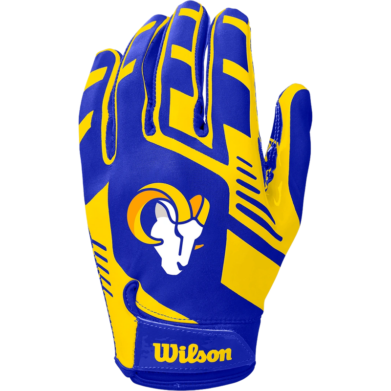 Adult NFL Stretch Fit Receiver Gloves, Wilson Adult NFL Stretch Fit Receiver Gloves back of hand