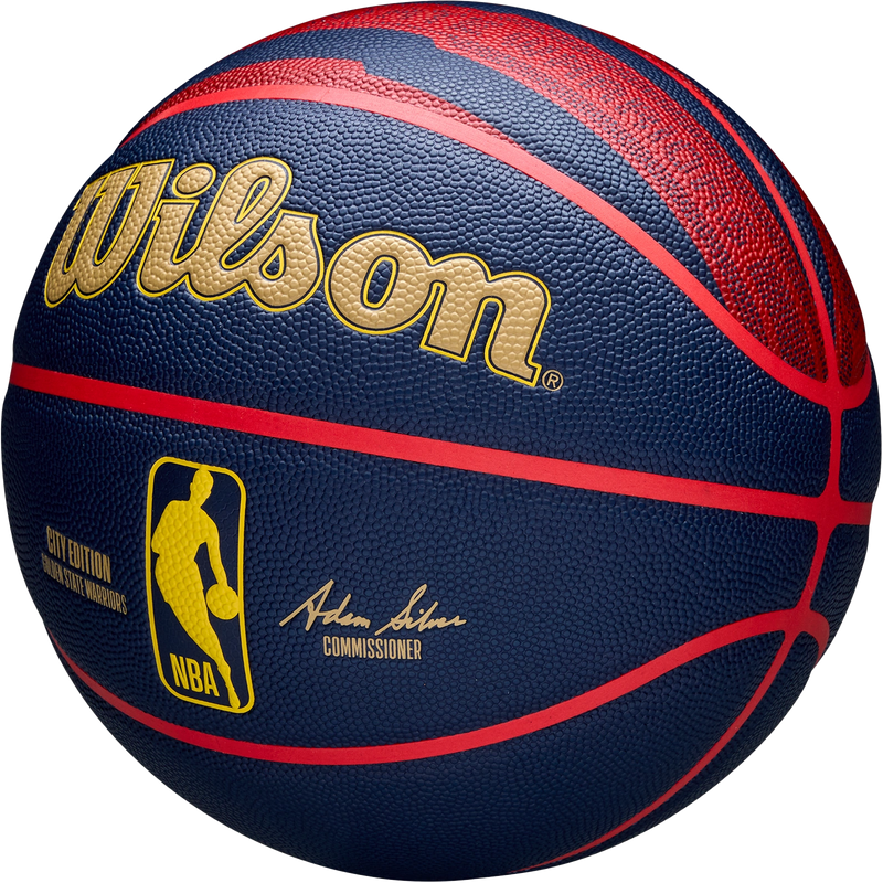 NBA Team City Collector Warriors Basketball - 29.5", Wilson NBA Team City Collector Warriors Basketball 3/4 Front