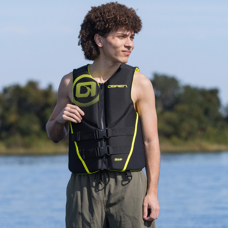 Men's Traditional RS Neo, O'Brien Men's Traditional RS Neo in Black/Yellow on model