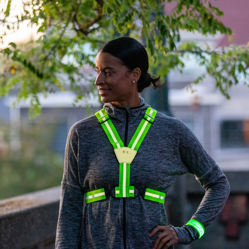 Xinglet Vest, Amphipod Xinglet™ Reflective Vest on female runner