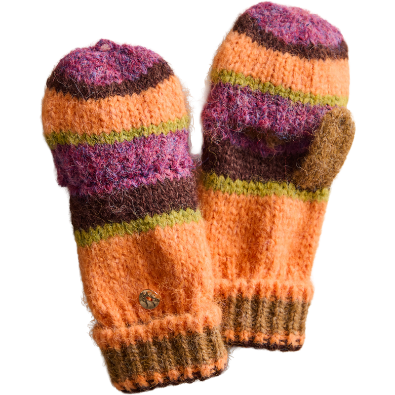 Women's Super Stripe Gloves, Free People Women's Super Stripe Gloves in Hot Coral