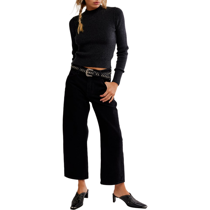 Women's Even After Pullover, Free People Women's Even After Pullover in 0016 Charcoal front