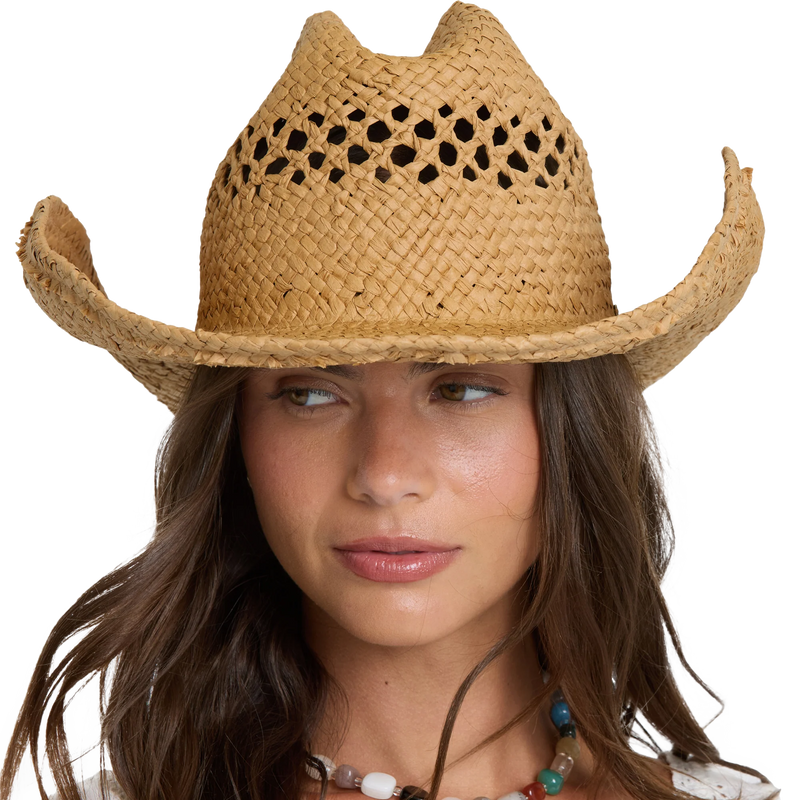 Women's Wild Waves Straw Hat, Billabong Women's Wild Waves Straw Hat on Model