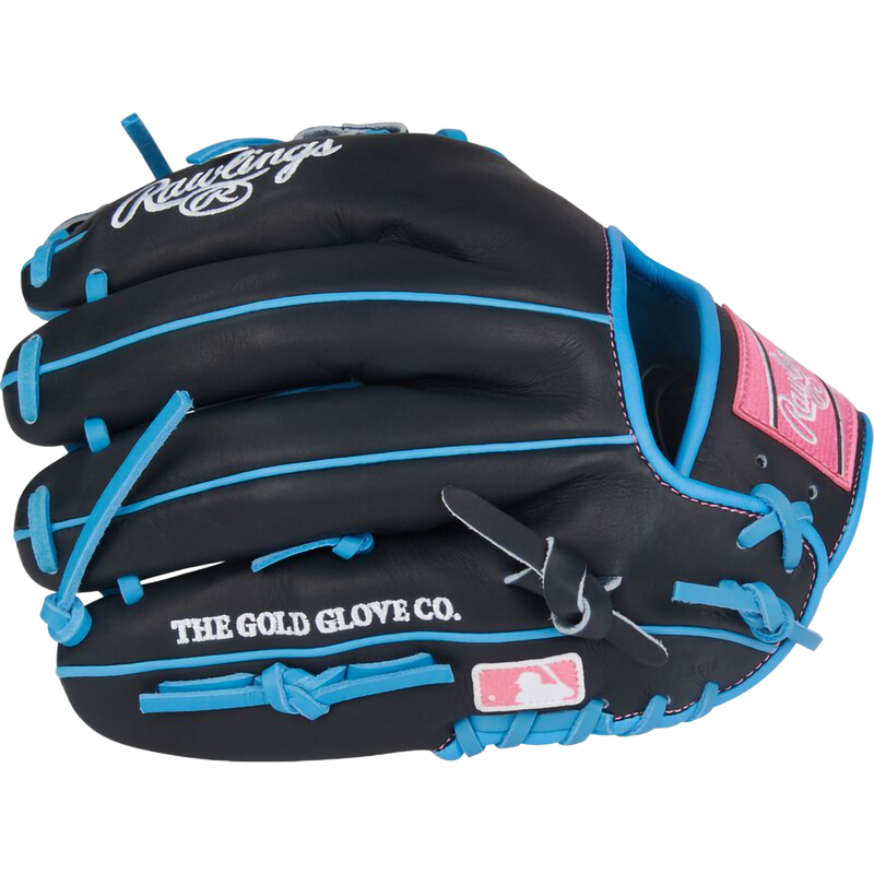 Heart of the Hide Infield 11 3/4" Pro I-Web, Rawlings Heart of the Hide Infield 11 3/4" Pro I-Web in Columbia Blue/Navy outside profile finger
