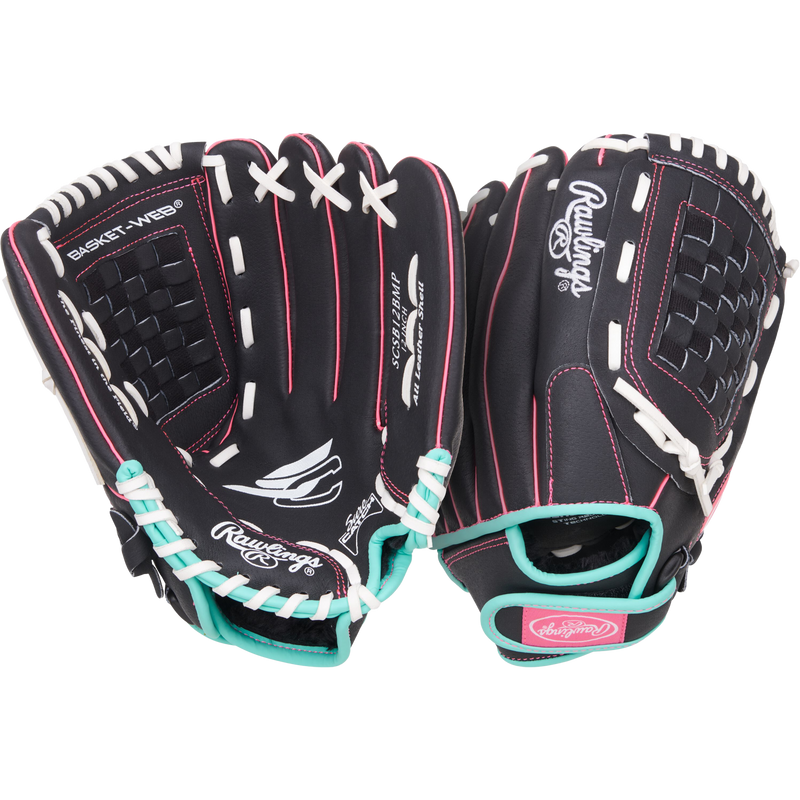 Youth Sure Catch Fastpitch - 12" Basket Web LHT, Rawlings Youth Sure Catch Fastpitch - 12" Basket Web LHT Front and Back