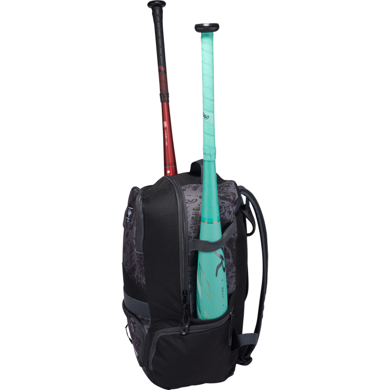 Gamer Series Backpack, Rawlings Gamer Series Backpack in Black right side with bats
