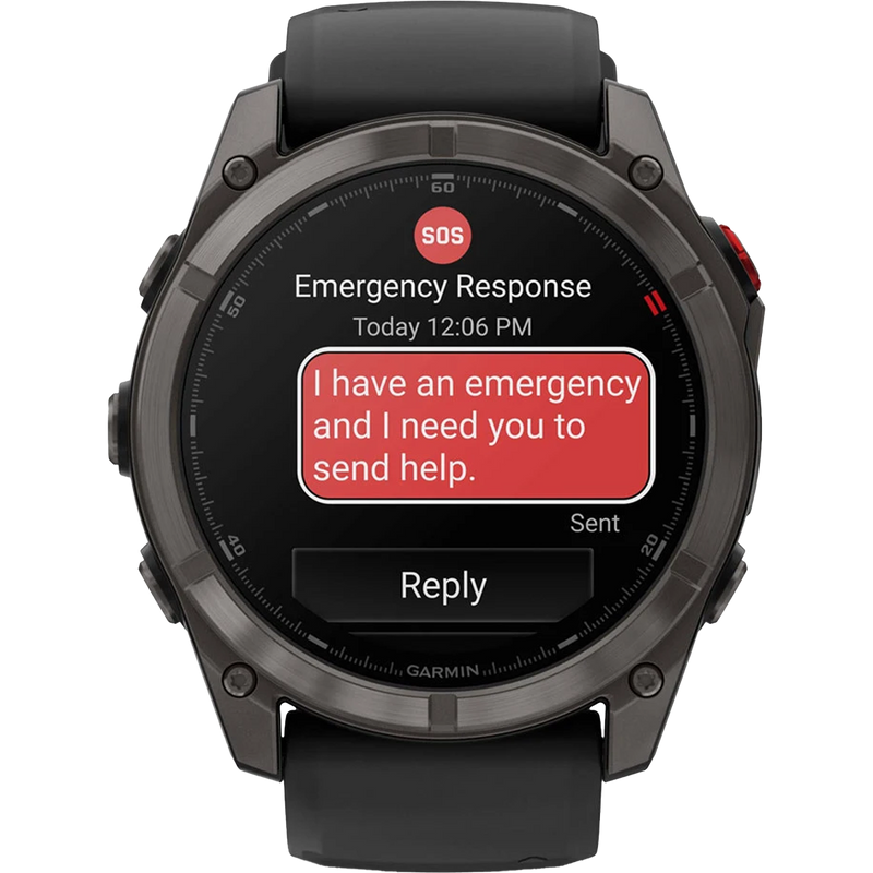 Fenix 8 Pro Sapphire 51mm - Carbon Gray, Garmin Fenix 8 Pro Sapphire 51mm - Carbon Gray SOS Text