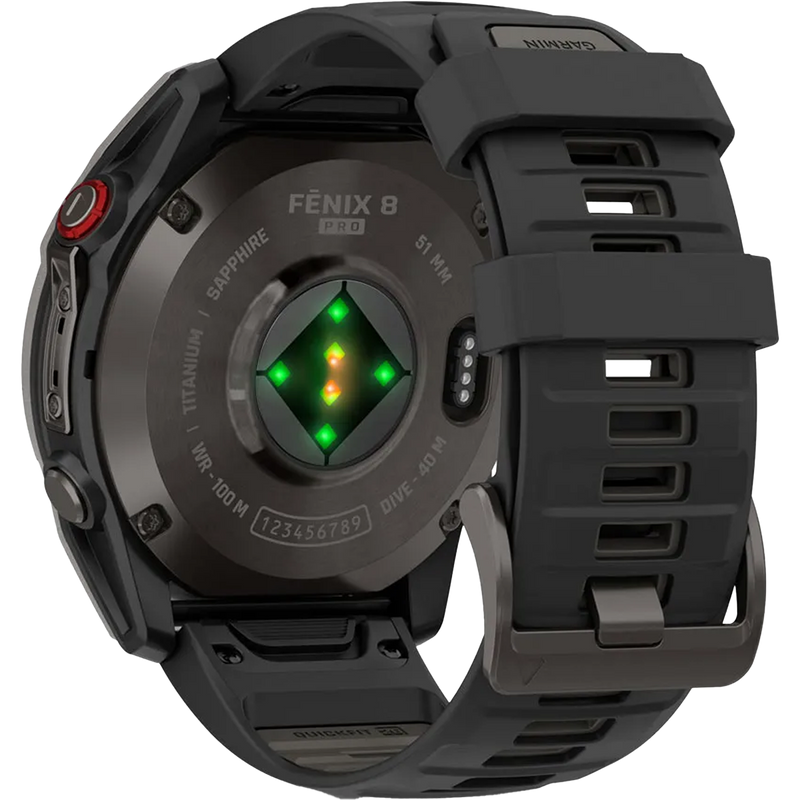 Fenix 8 Pro Sapphire 51mm - Carbon Gray, Garmin Fenix 8 Pro Sapphire 51mm - Carbon Gray Back