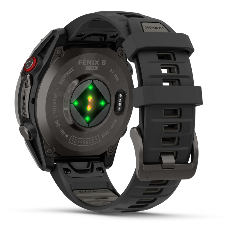 Fenix 8 Pro Sapphire 47mm - Carbon Gray, Garmin Fenix 8 Pro Sapphire 47mm back