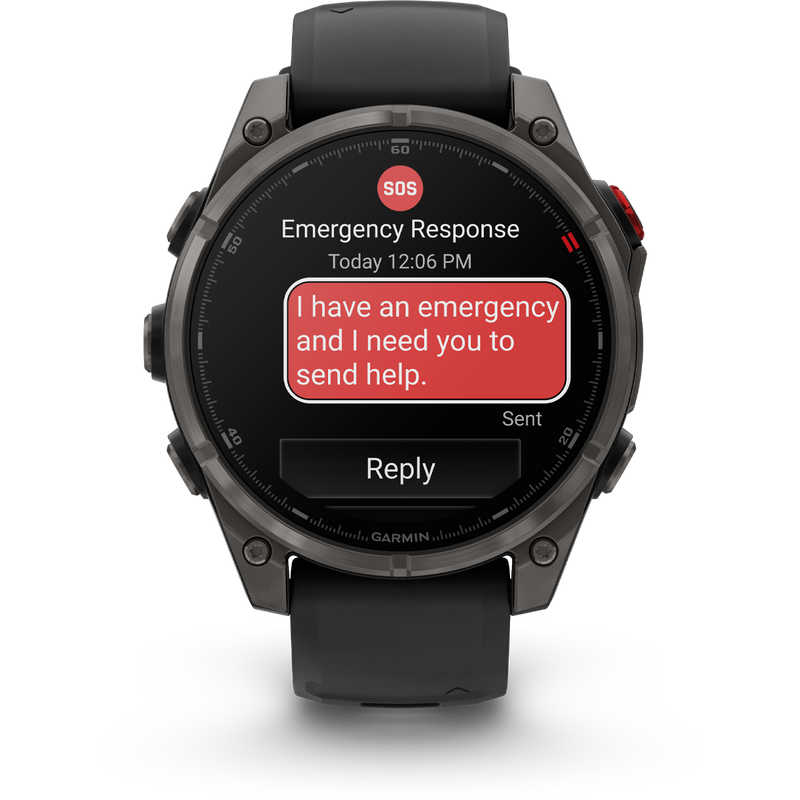 Fenix 8 Pro Sapphire 47mm - Carbon Gray, Garmin Fenix 8 Pro Sapphire 47mm sos