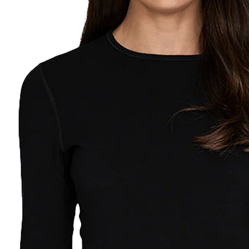 Women's Heavyweight Grid Fleece Crew, Le Bent Women's Heavyweight Grid Fleece Crew collar