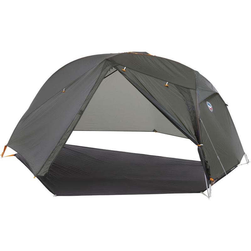 Copper Spur UL1 Bikepack, Big Agnes Copper Spur UL1 Bikepack in Lichen Green fast fly set up with footprint