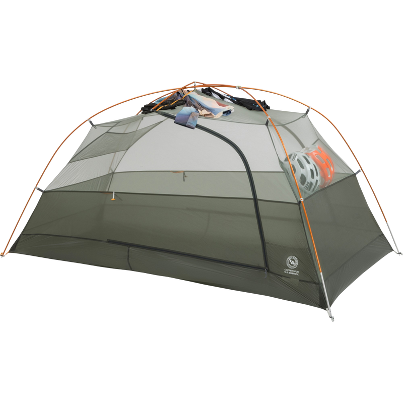 Copper Spur UL2 Bikepack, Big Agnes Copper Spur UL2 Bikepack in Lichen Green tent body and poles