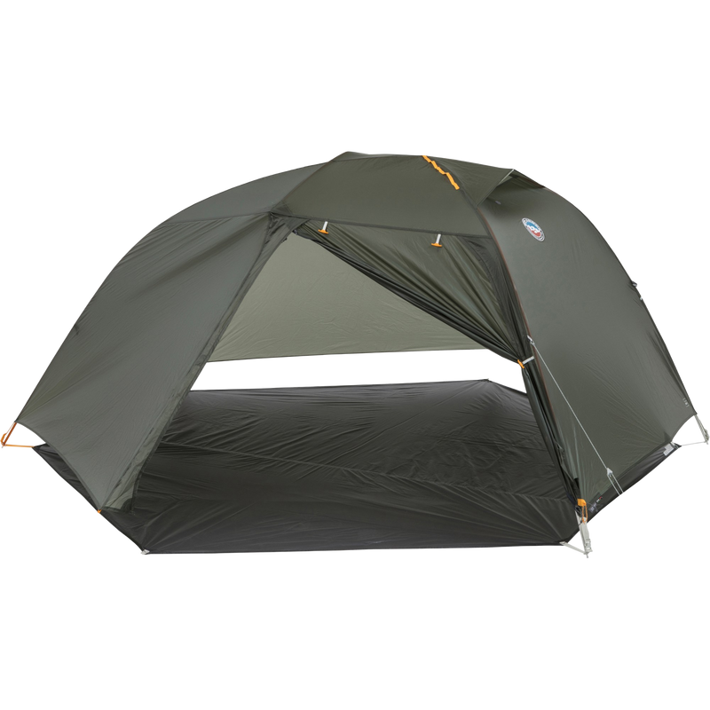 Copper Spur UL2 Bikepack, Big Agnes Copper Spur UL2 Bikepack in Lichen Green rain fly and footprint fast fly set up