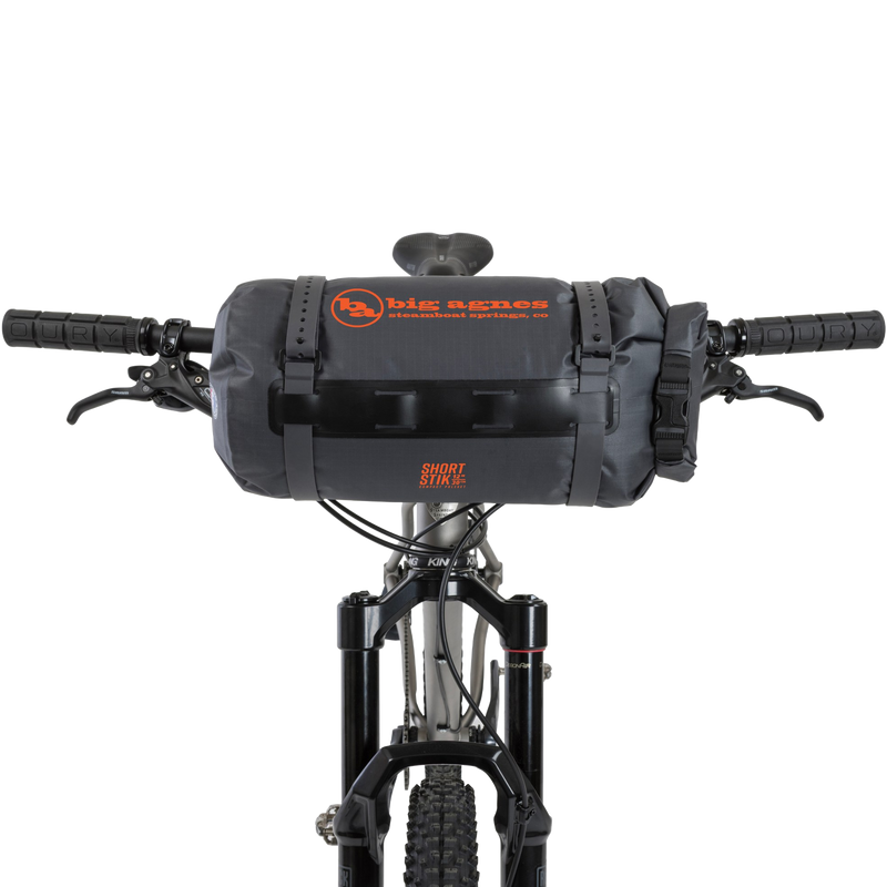 Copper Spur UL2 Bikepack, Big Agnes Copper Spur UL2 Bikepack in Lichen Green on bike handlebars
