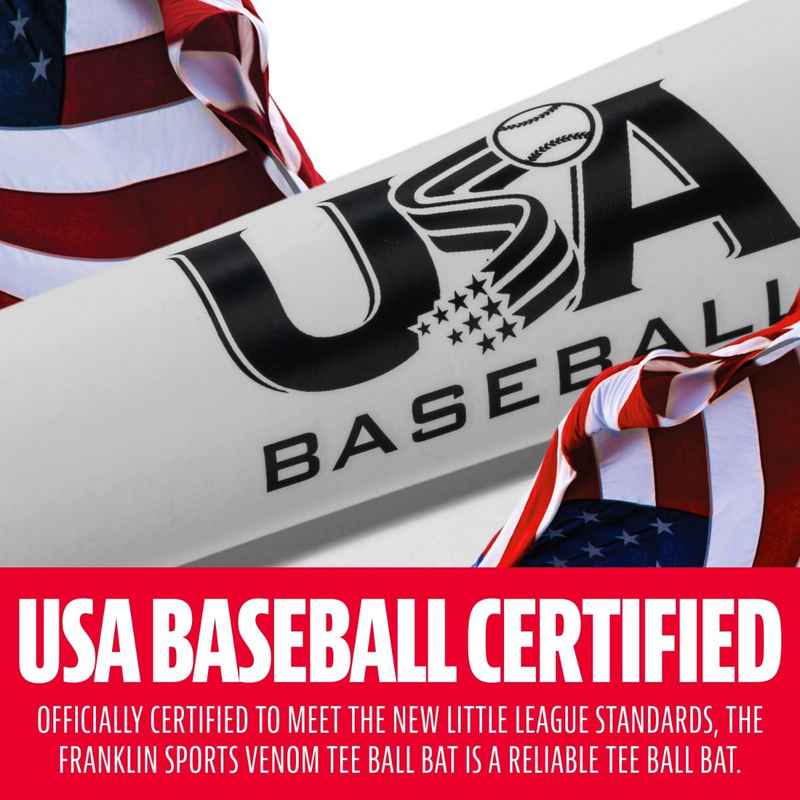 Venom 1200 Series -12 T-Ball USA, Franklin Sports Venom 1200 Series -12 T-Ball USA in White/Pink USA baseball certified