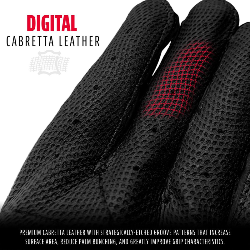 CFX Pro Series Batting Gloves, Franklin Sports CFX Pro Series Batting Gloves in Black digital cabretta leather