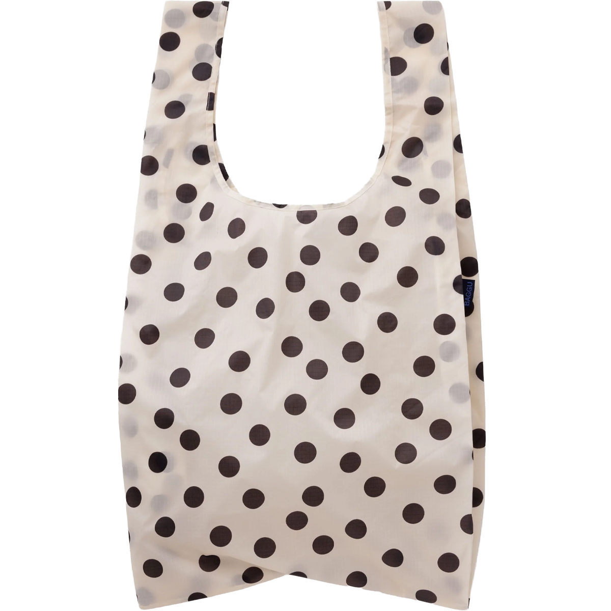 BAGGU Big Baggu in Cream and Black Polka Dot