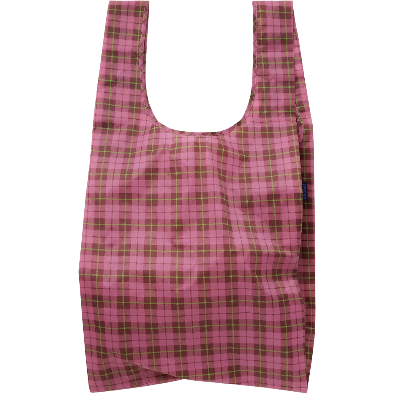 BAGGU Big Baggu in Azalea Pink Tartan