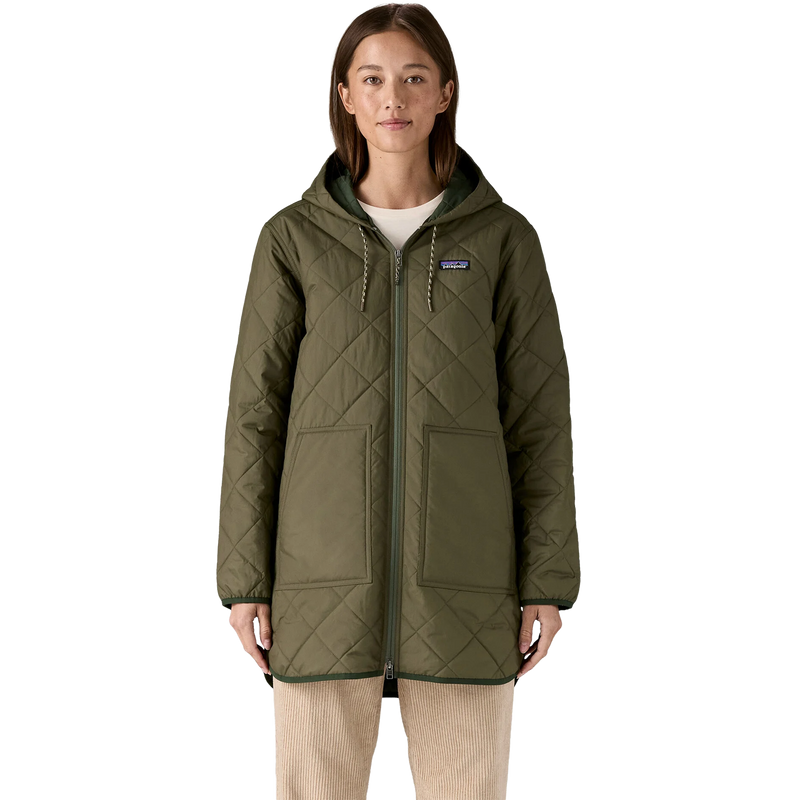 Women's Diamond Quilted Parka, Patagonia Women's Diamond Quilted Parka front on model