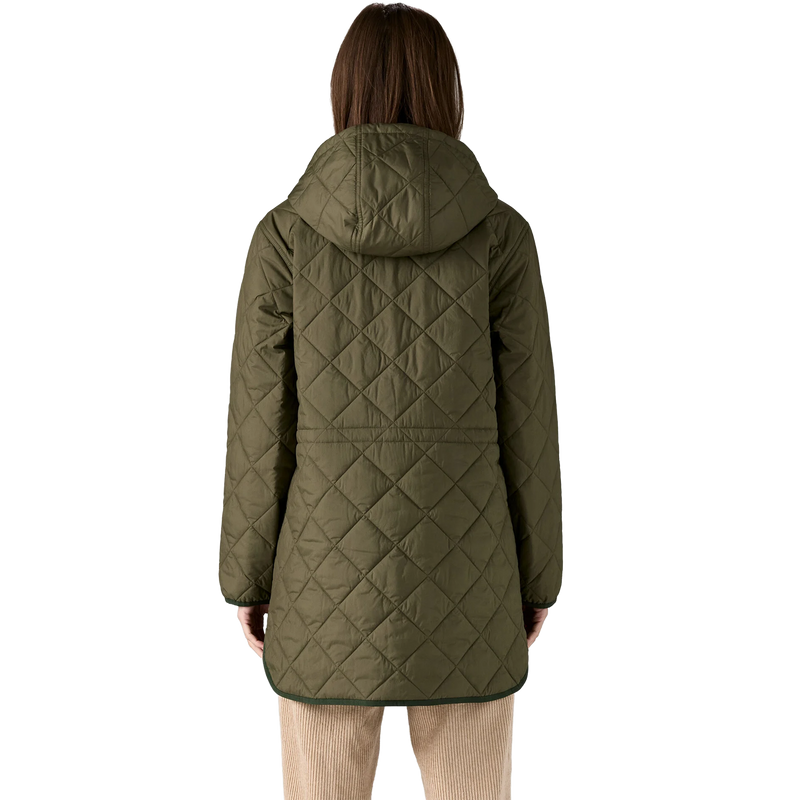 Women's Diamond Quilted Parka, Patagonia Women's Diamond Quilted Parka back on model