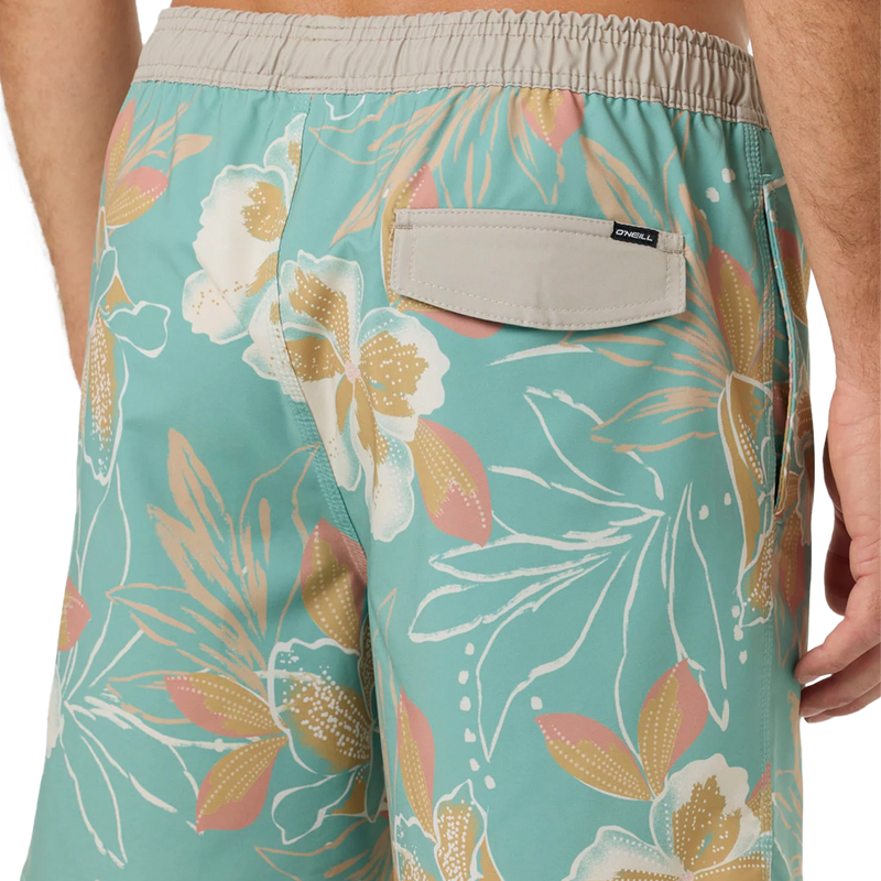 Men's Hermosa Elastic Waist Lined Trunk 17", O'Neill Men's Hermosa Elastic Waist Lined Trunk 17" Back Pocket