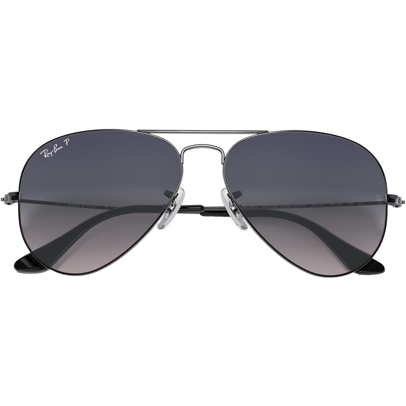 Aviator - Gunmetal/Blue Grey Polarized, Aviator - Gunmetal/Blue Grey Polarized front folded