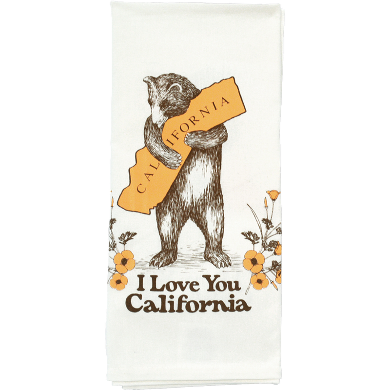 California Bear & Poppy Tea Towel, Featured Image