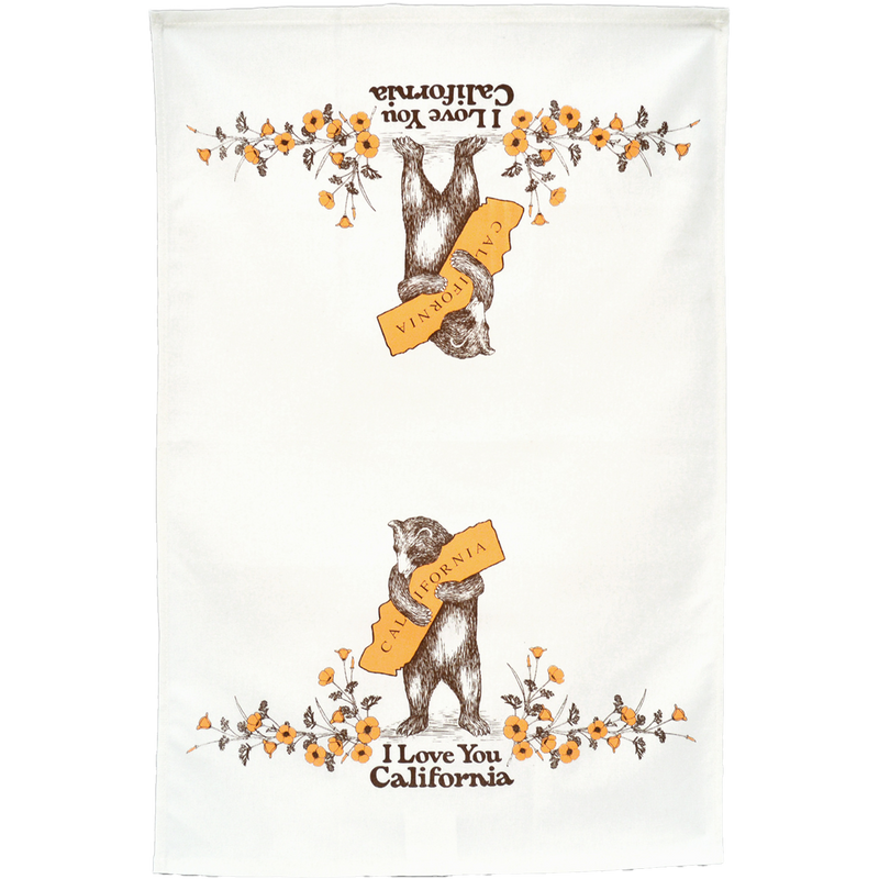 California Bear & Poppy Tea Towel, SF Mercantile California Bear & Poppy Tea Towel Open