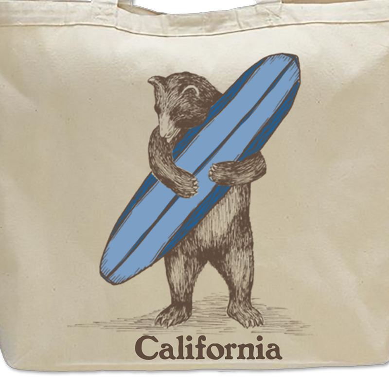 Surf Bear Beach Bag Oversized Tote, SF Mercantile Surf Bear Beach Bag Oversized Tote detail