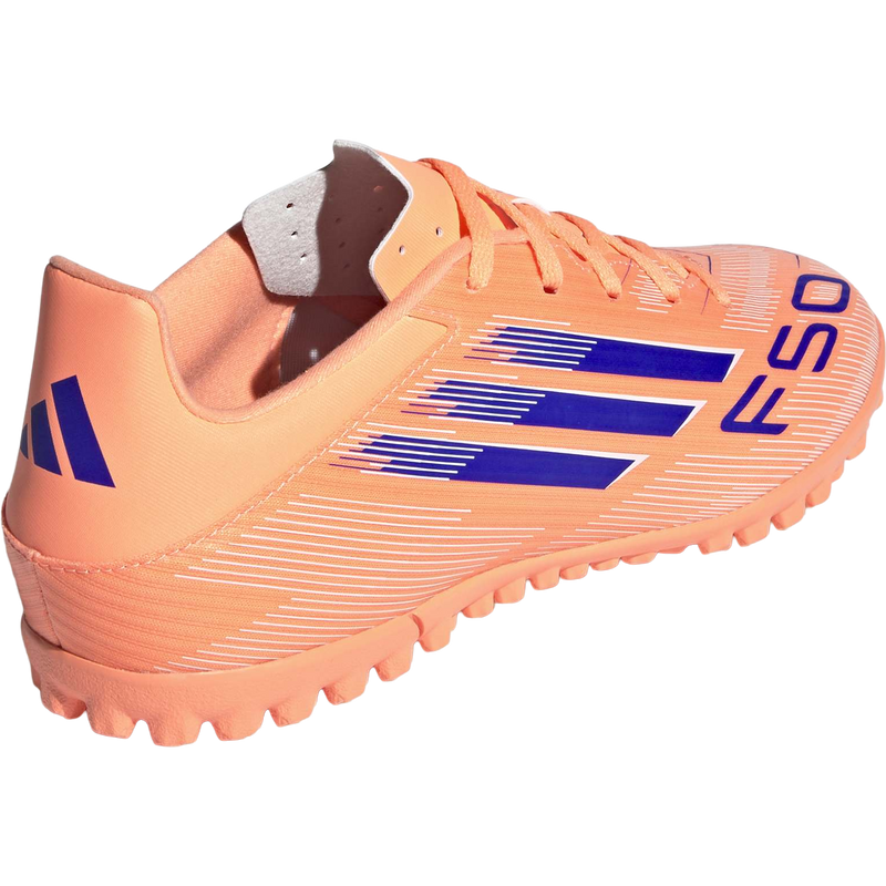 F50 Club TF, Adidas F50 Club TF in Beam Orange/Lucid Blue/White back right