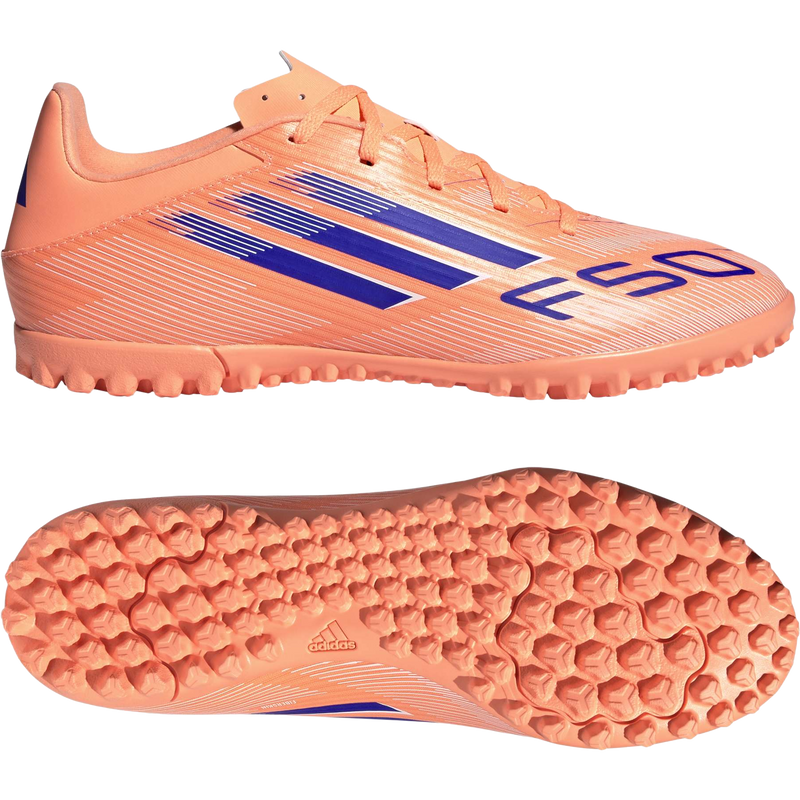 F50 Club TF, Adidas F50 Club TF in Beam Orange/Lucid Blue/White right and bottom