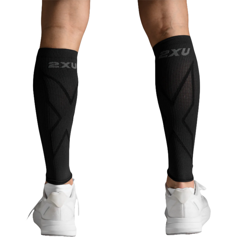 X Compression Calf Sleeves, 2XU X Compression Calf Sleeves Titanium Black on model back