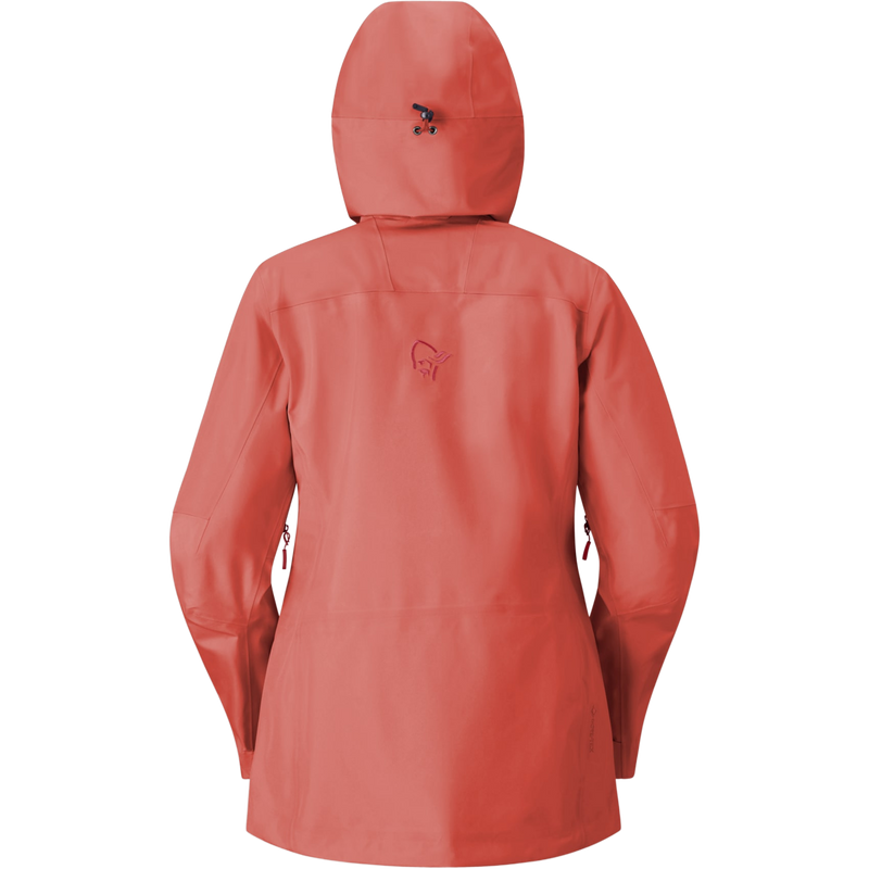 Women's Lofoten Gore-Tex Jacket, Norrona Women's Lofoten Gore-Tex Jacket in Deep Sea Coral back view
