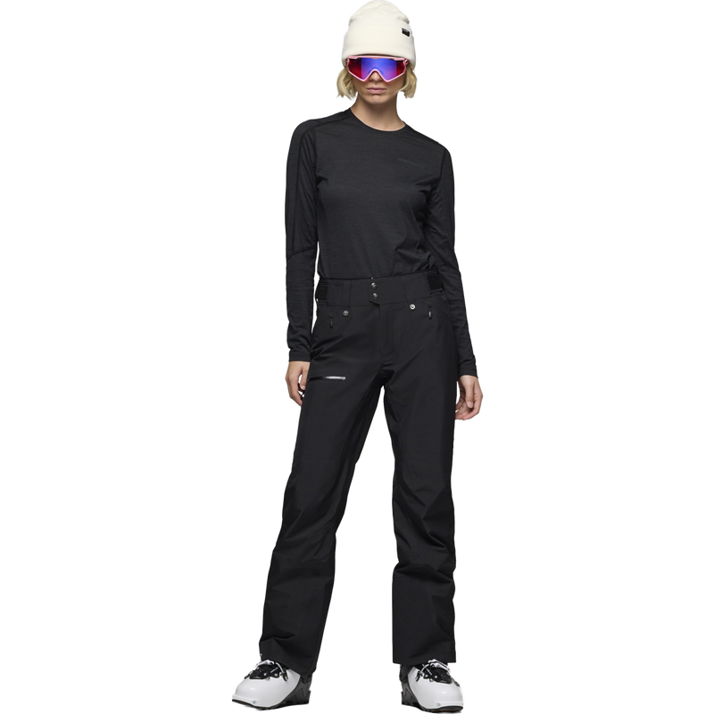 Women's Lofoten Gore-Tex Pants, Norrona Women's Lofoten Gore-Tex Pants in Caviar Black on model