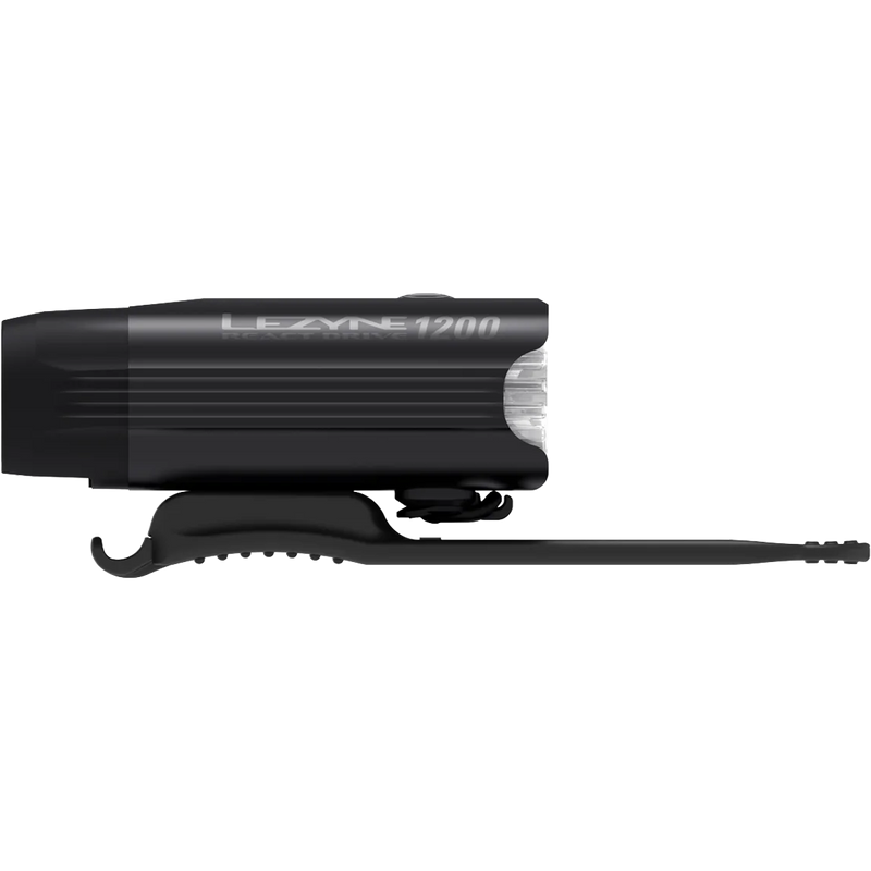 React Drive Front Matte Black, Lezyne React Drive Front side view