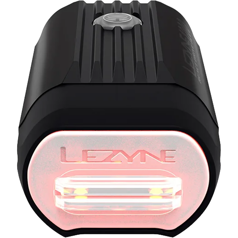 React Drive Front Matte Black, Lezyne React Drive Front back of light