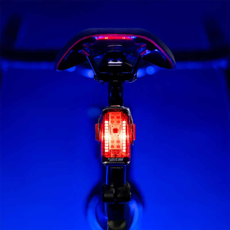 Radar React System Matte Black, Lezyne Radar React System Matte Black rear on bike