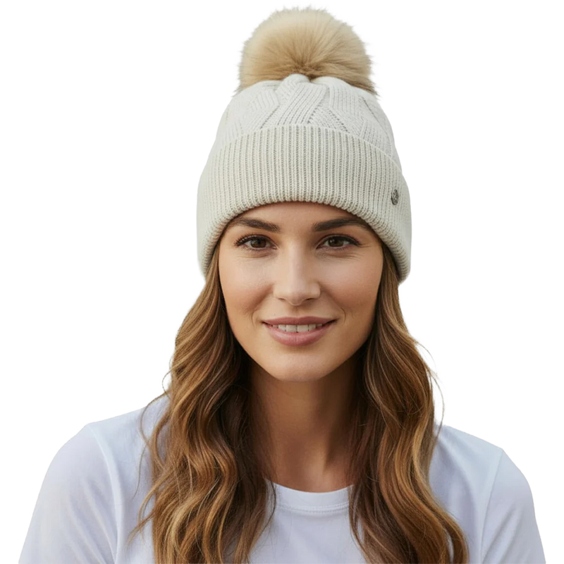 Women's Tulipe Pom Beanie, Chaos Women's Tulipe Pom Beanie on person