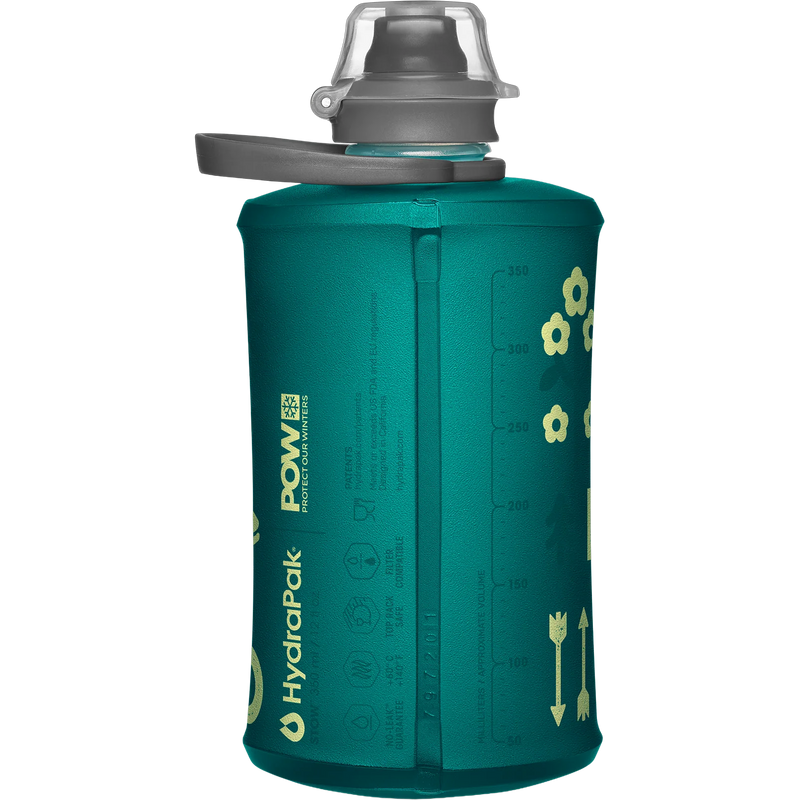 Stow 350ml - Protect Our Winters, Hydrapak Protect Our Winters Stow 350ml in Glacier Blue back