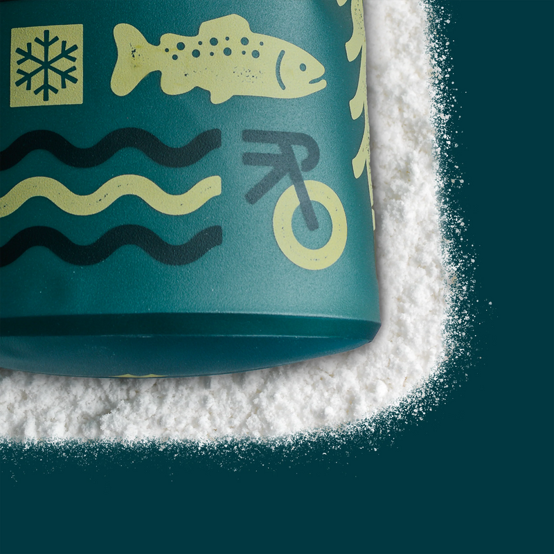 Stow 500ml - Protect Our Winters, Hydrapak Protect Our Winters Stow in Glacier Blue with snow