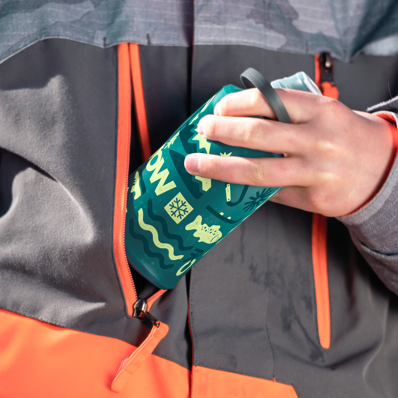 Stow 500ml - Protect Our Winters, Hydrapak Protect Our Winters Stow in Glacier Blue with model