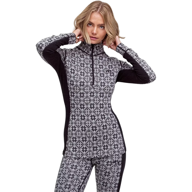 Women's Rose Half Zip Baselayer, Kari Traa Women's Rose Half Zip Baselayer in Black front